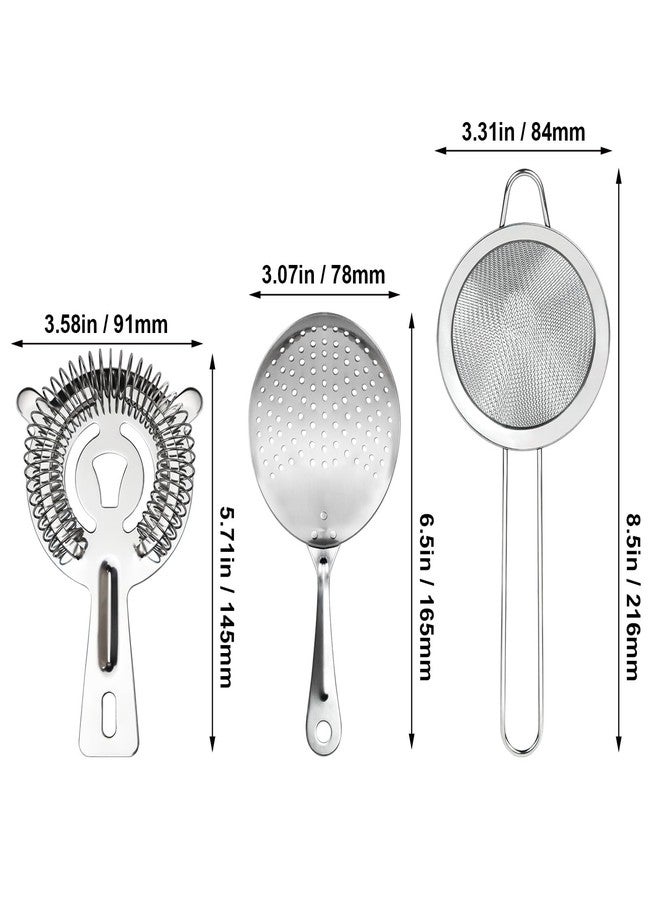 Almagic 3-IN-1 Cocktail Strainer Set, Includes Julep, Hawthorne, Fine Mesh Strainer, Food Grade 304 Stainless Steel, Complete Set Covering All Cocktail Straining Techniques, Essential Home Bar Tools - Image 3